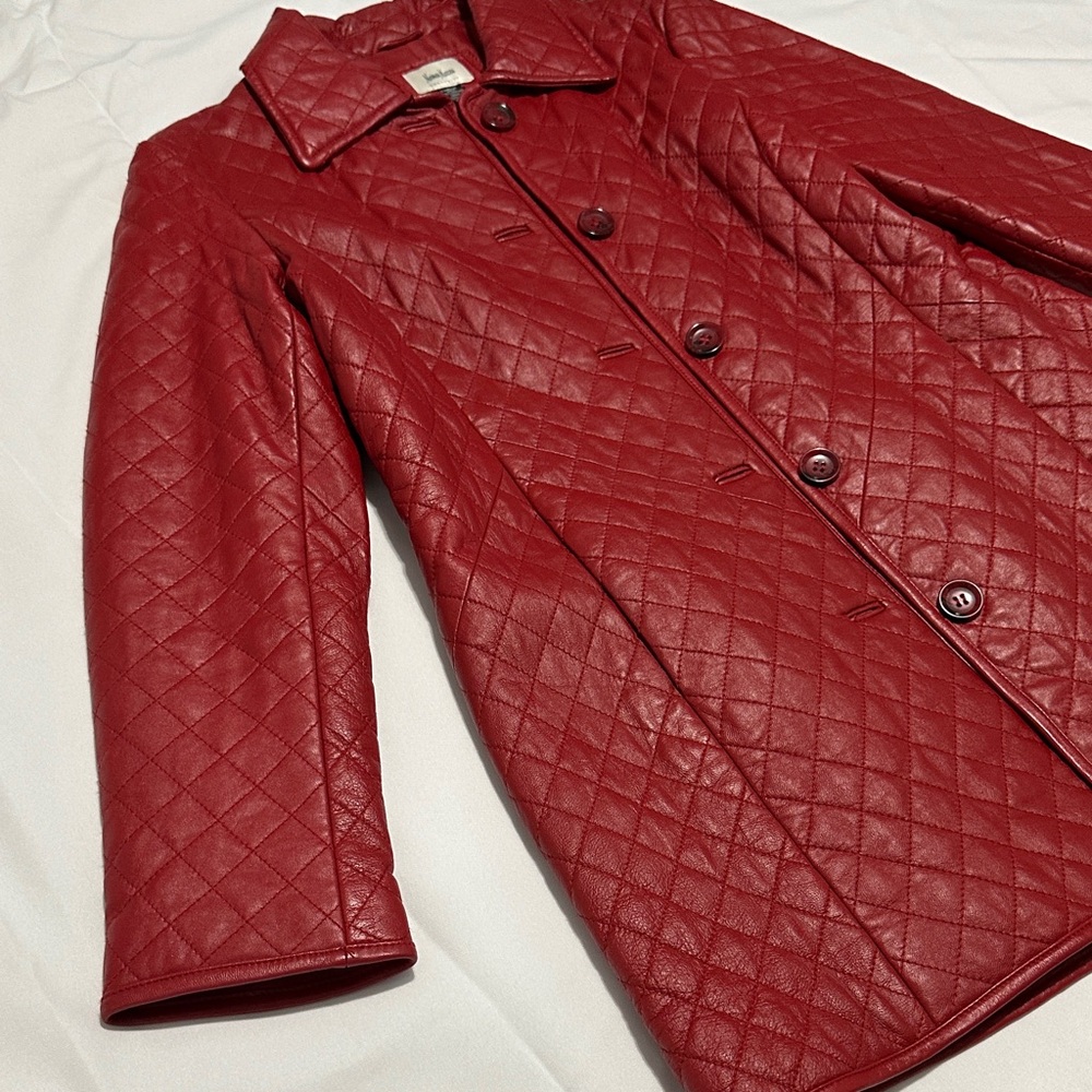 Neiman Marcus Red Leather Jacket - Picture 5 of 16